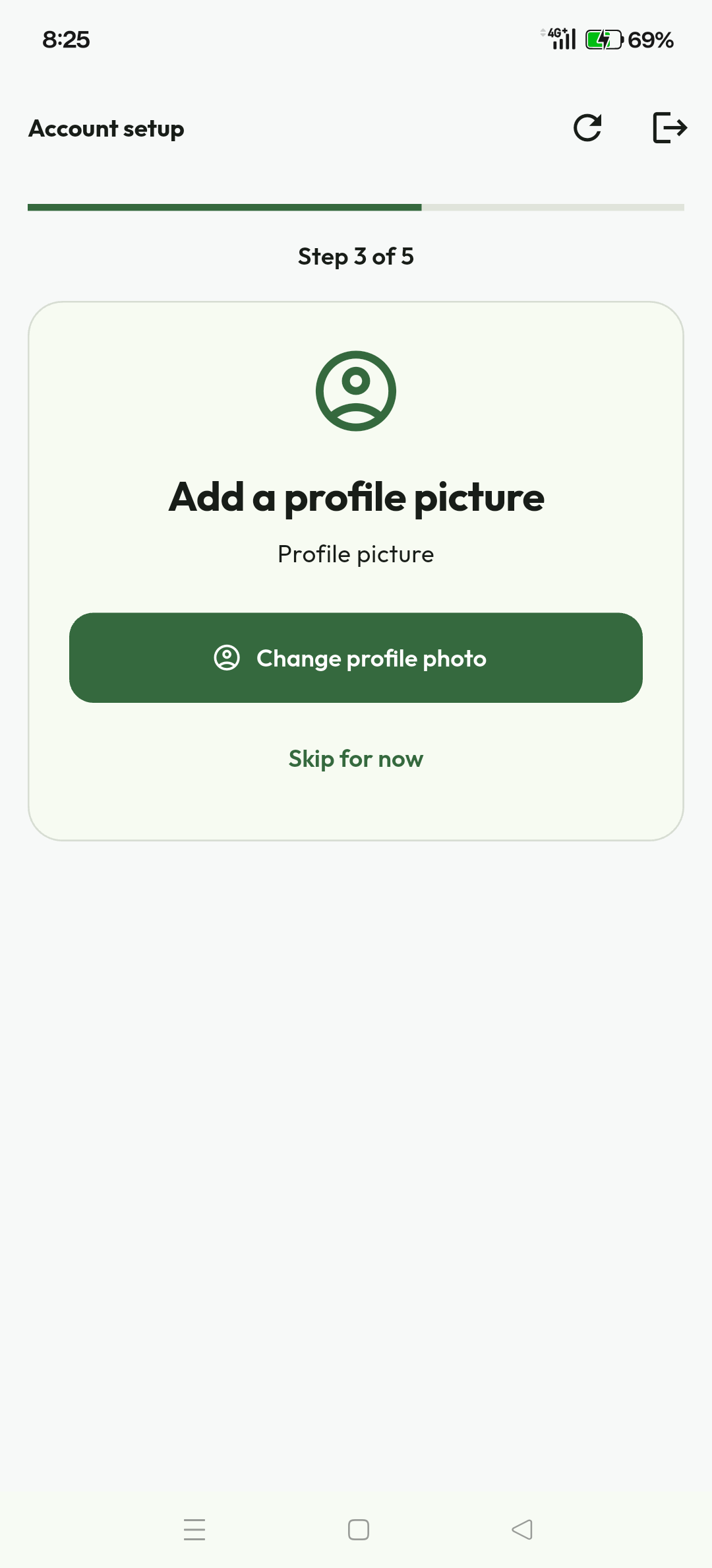 Optional rider profile picture step