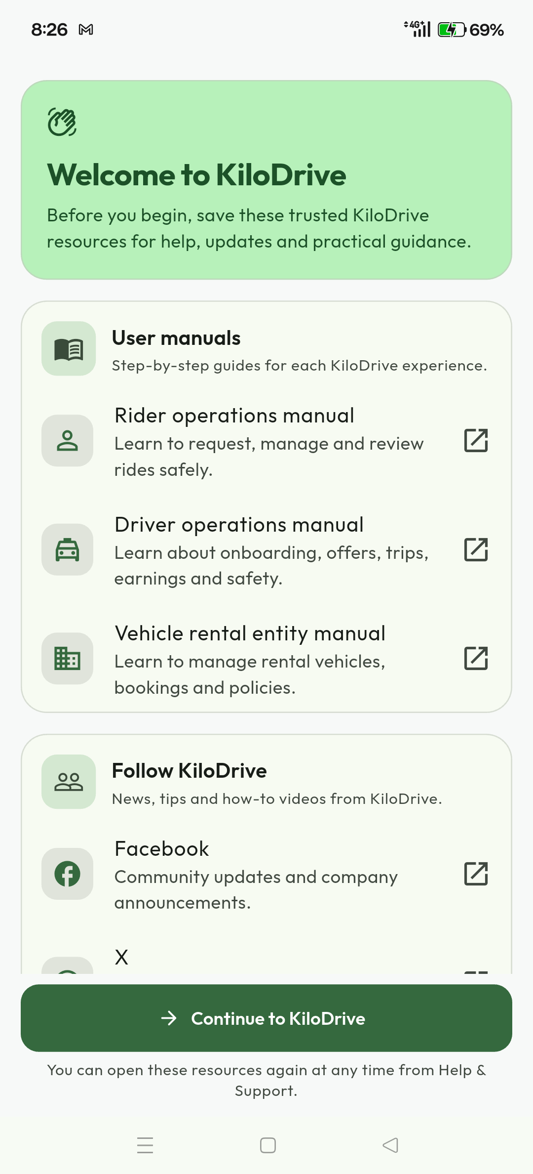 Rider legal acceptance step showing the required document accepted